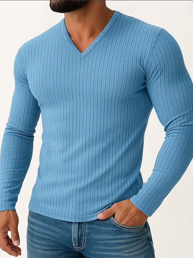 Men's casual V-neck knitwear