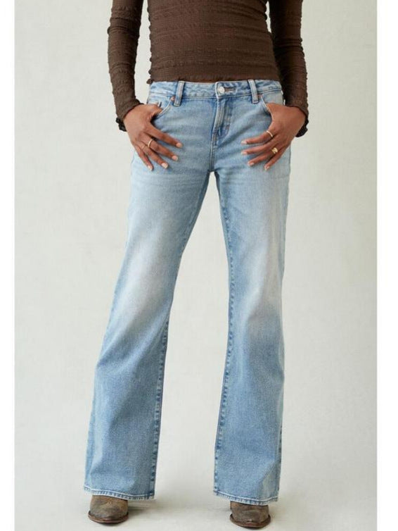 Low-rise loose straight leg jeans