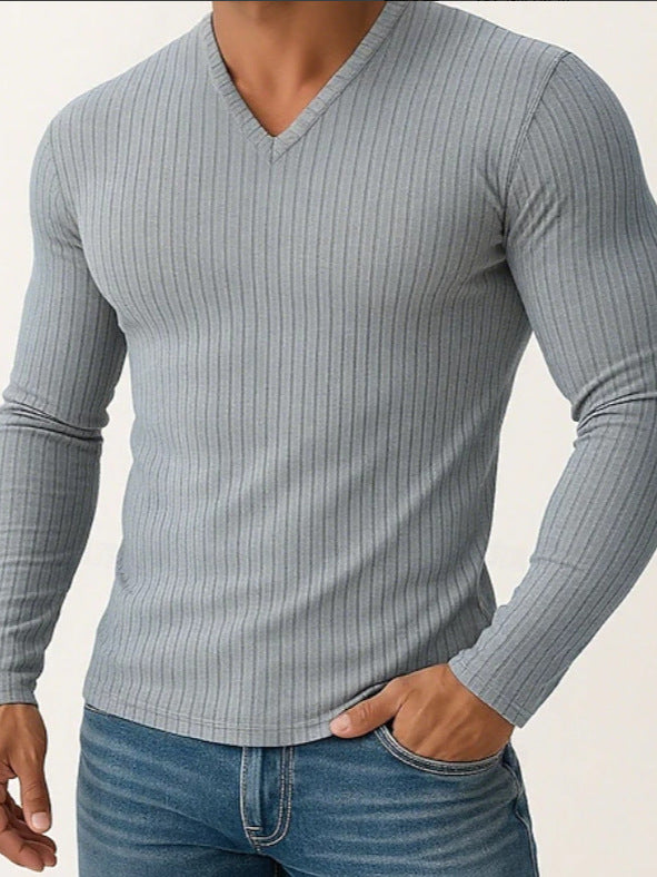 Men's casual V-neck knitwear
