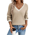 Color-blocked sweater, winter retro knit top