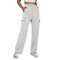 Solid color, high-waisted, slimming design, straight-leg, wide-leg, loose-fitting trousers.
