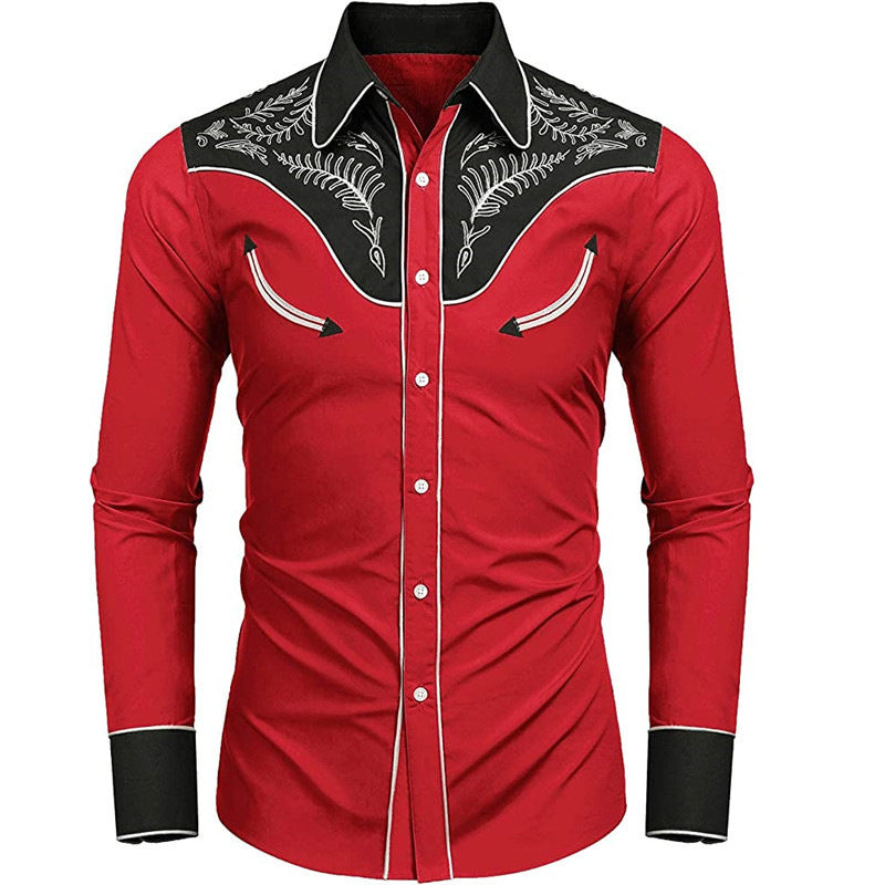 Spring Western-style printed loose long-sleeved shirt