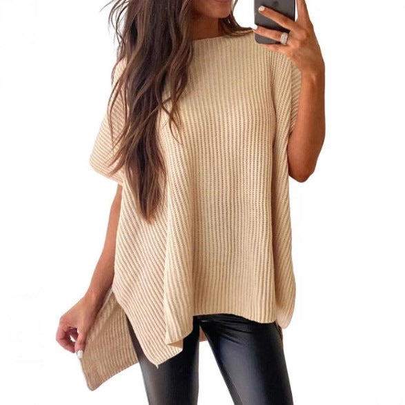 Casual loose drop-shoulder short-sleeved top