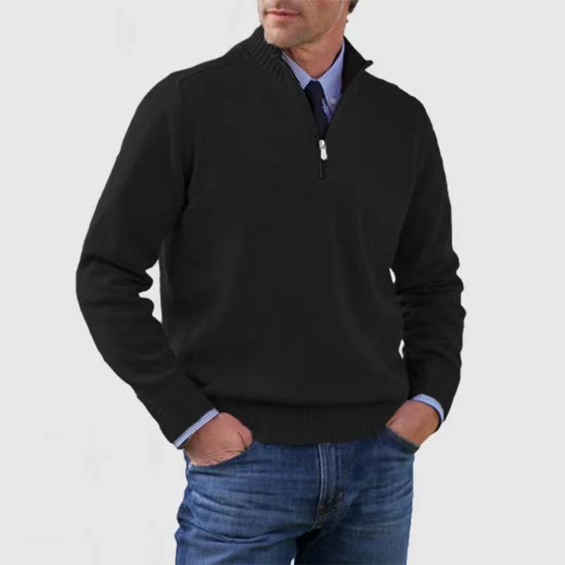 Knitted sweater with zipper