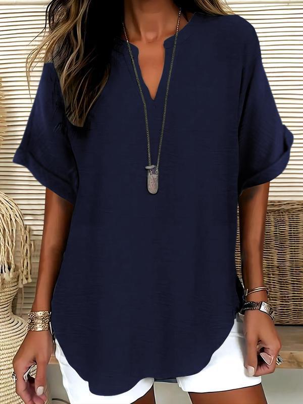Spring Fashion Trends Women's V-neck Short-sleeved T-shirts and Shirts
