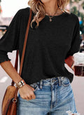 Cute round neck basic business T-shirt