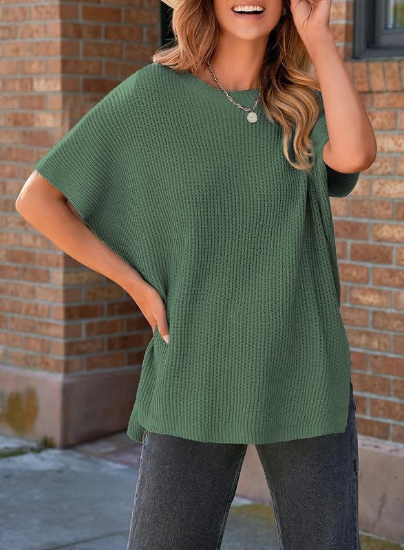 Casual loose drop-shoulder short-sleeved top