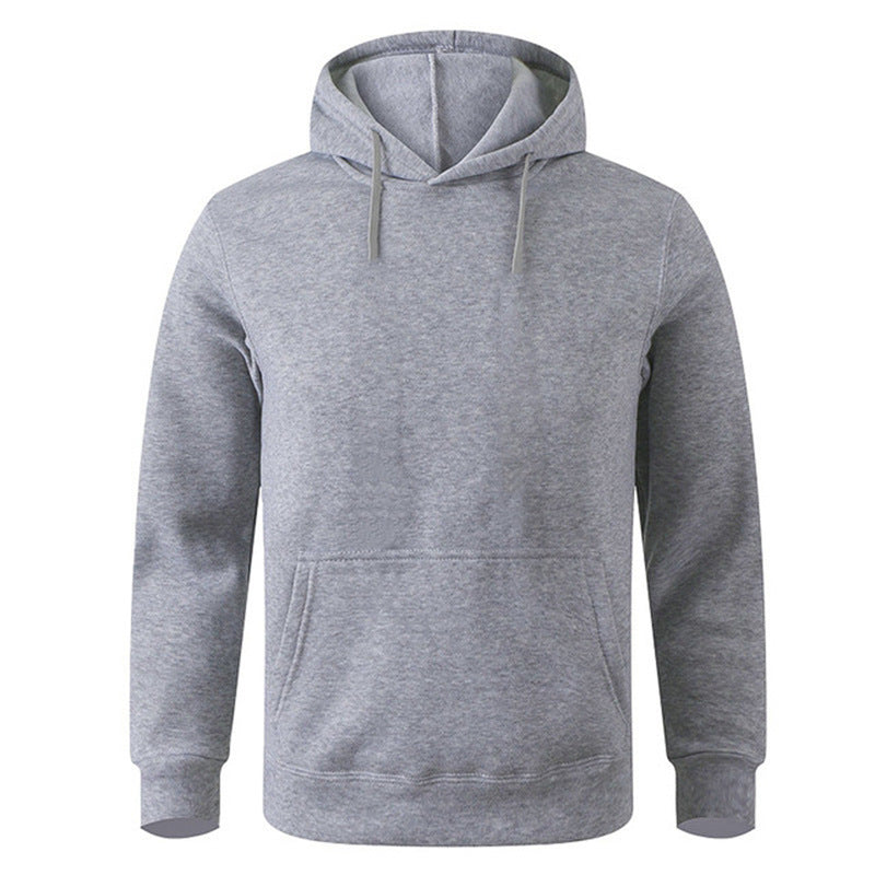 Men's solid color hooded sweatshirt