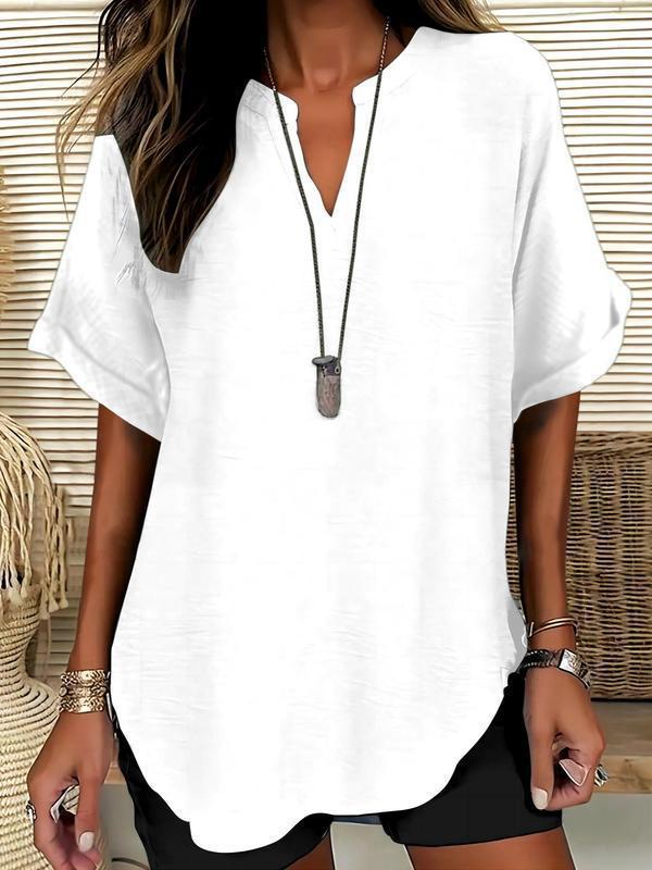 Spring Fashion Trends Women's V-neck Short-sleeved T-shirts and Shirts