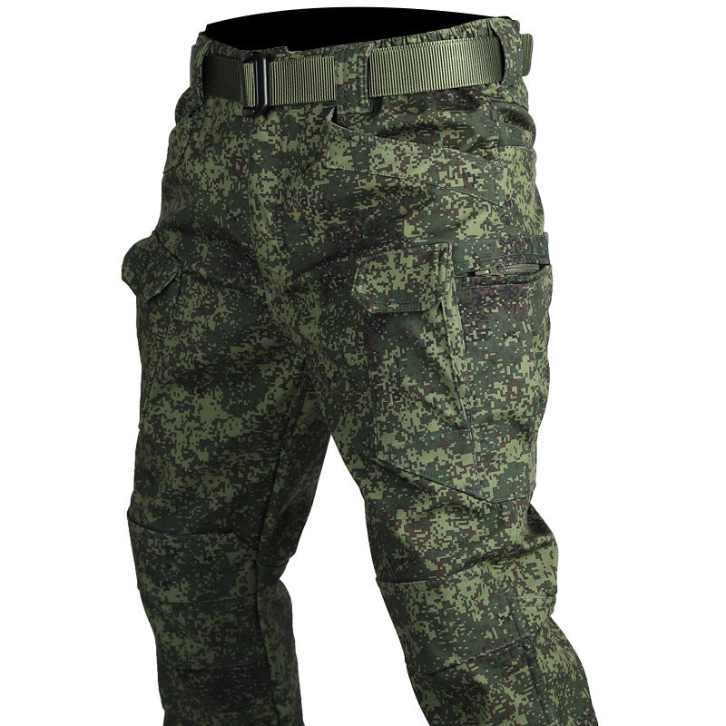 Outdoor fleece-lined waterproof hiking pants, suitable for autumn and winter.