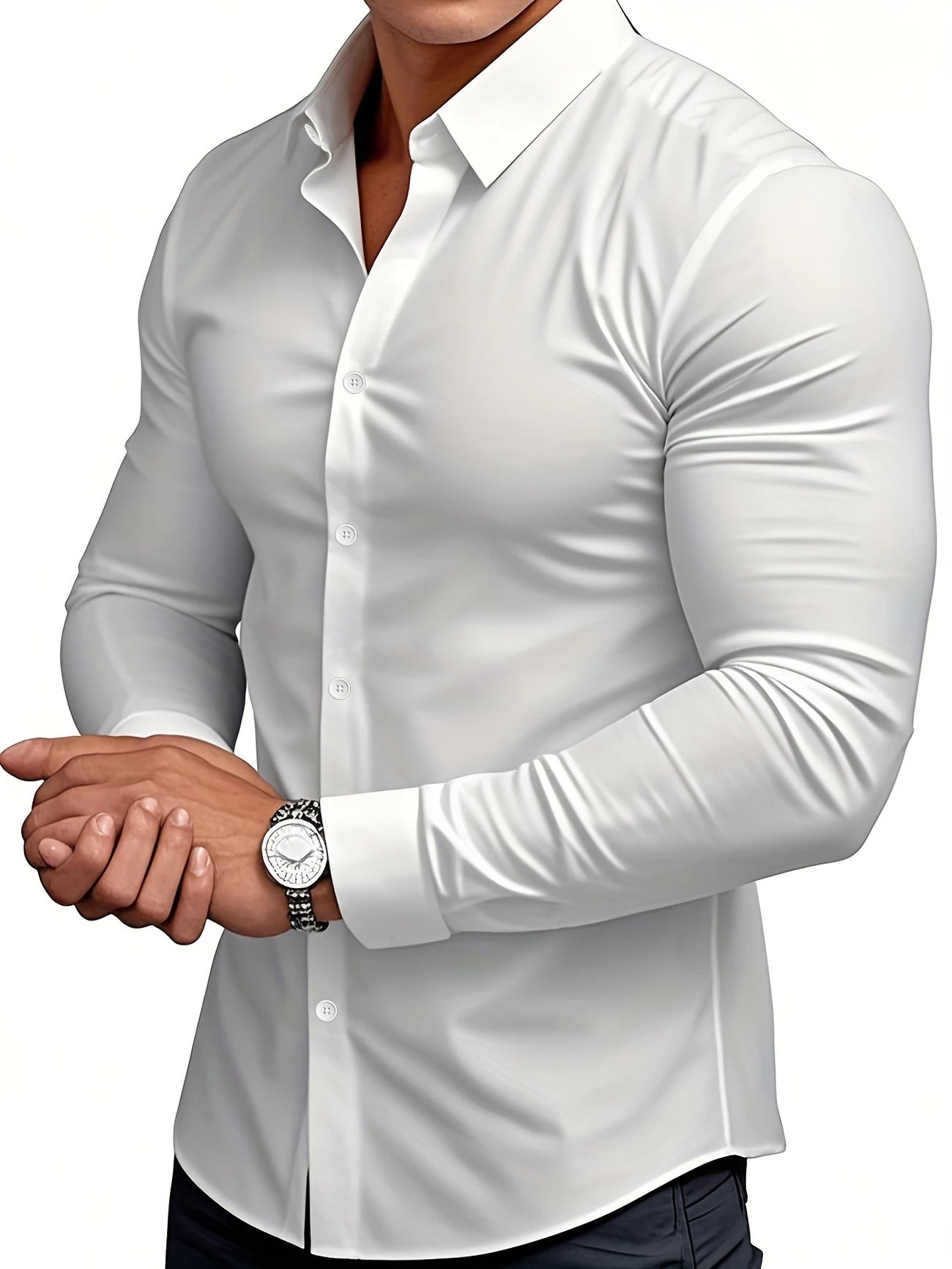 Lined long solid color casual and versatile shirt