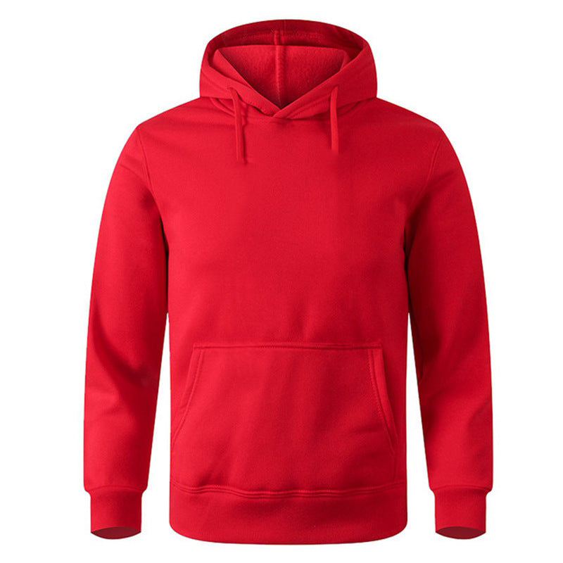 Men's solid color hooded sweatshirt