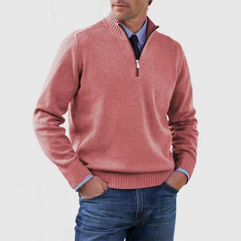 Knitted sweater with zipper