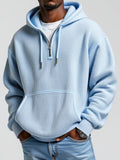 Half-front sweatshirt, solid color hoodie